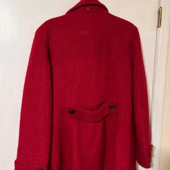 Calvin Klein Women's Red Toggle Wool Coat - Picture 2 of 5